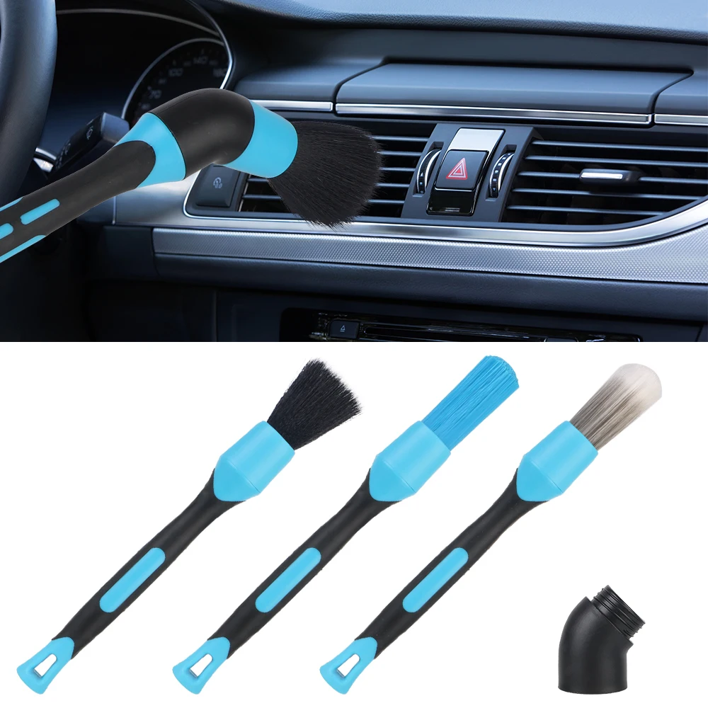 

Air Conditioner Air Outlet Cleaning Brushes Wheel Rims Clean Brush Car Interior Detail Cleaning Brush Elbow Sweeping Tools 3PCS