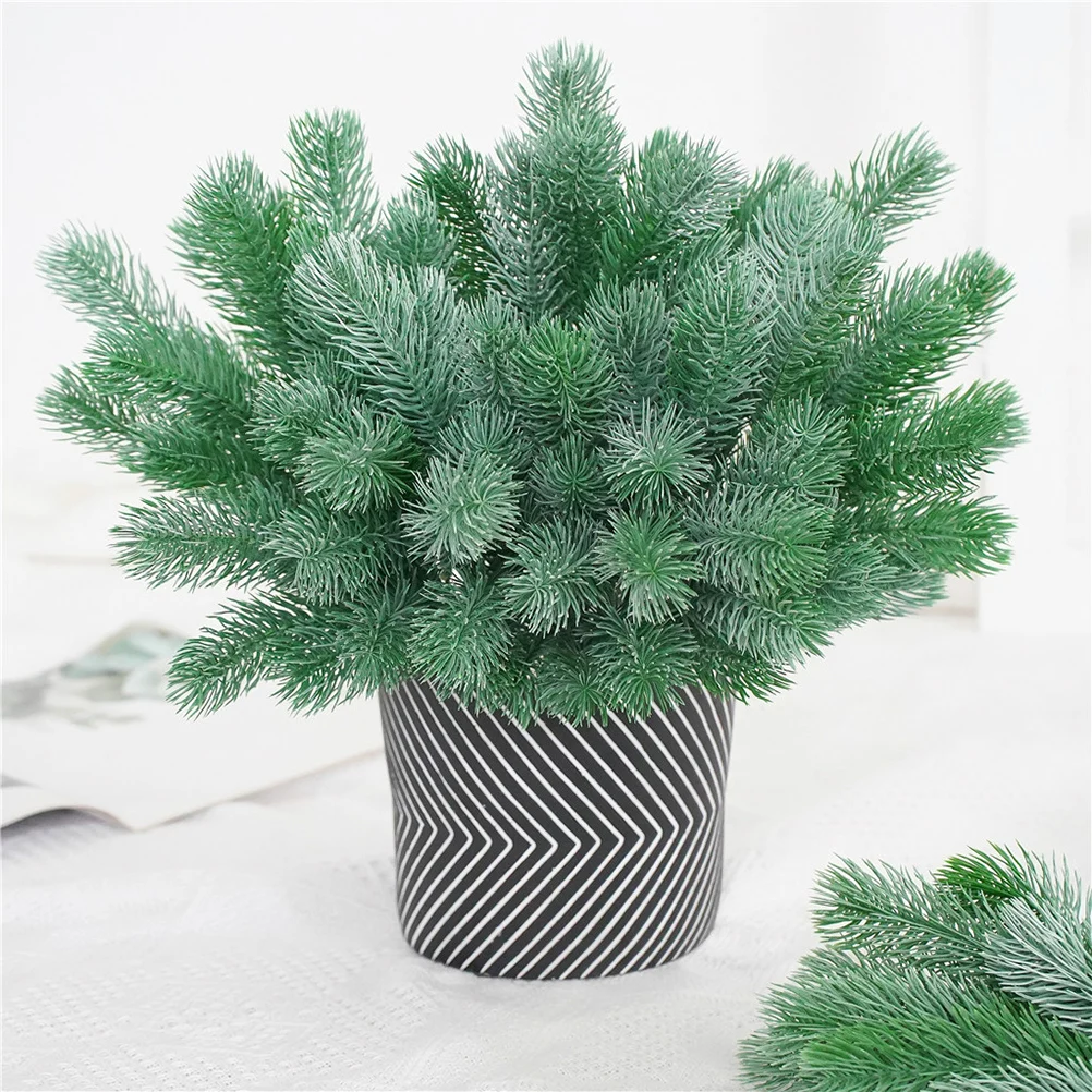 

4 Pcs Christmas Tree Simulated Pine Needle Props Decoration Picks Evergreen Stems