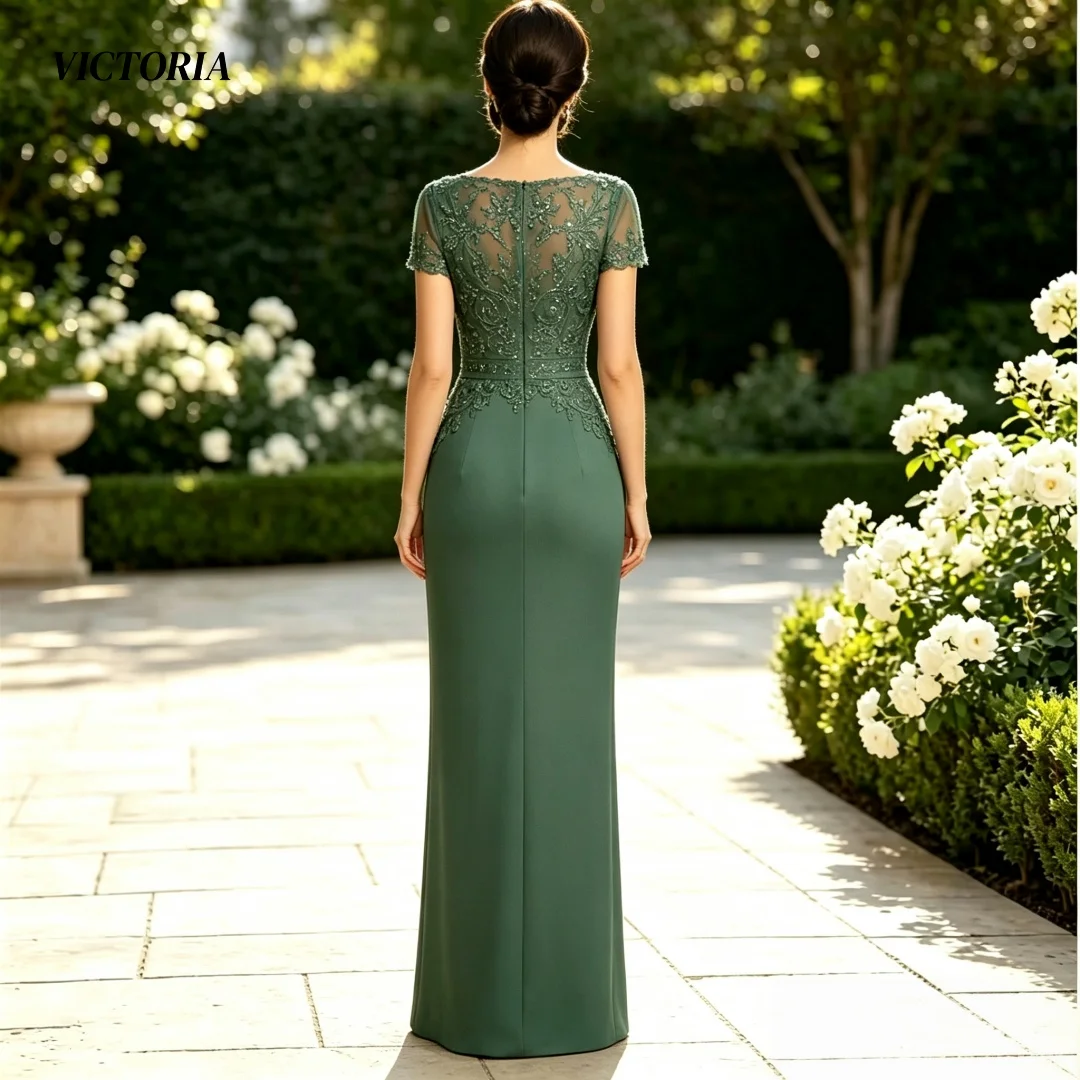 Elegant Mother Of The Bride Dresses Column Floor Length Women's Wedding Party Attire Lace Dresses Wedding Guest Customized