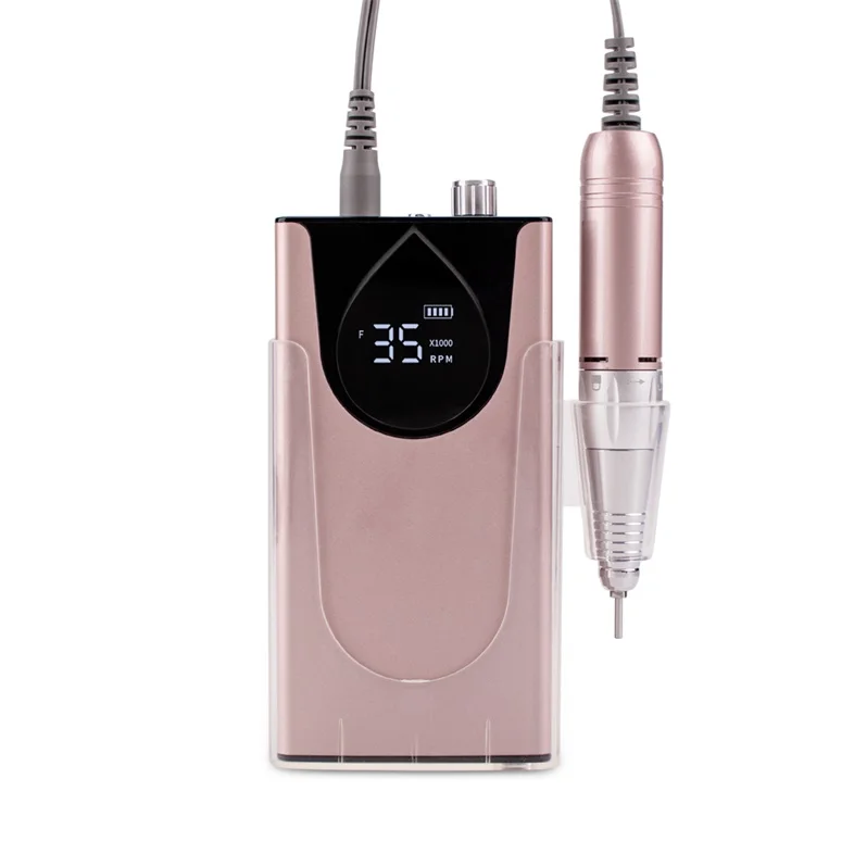 Desktop Smart Charging Rechargeable Wireless 45W Electric Nail Drill 35000RPM