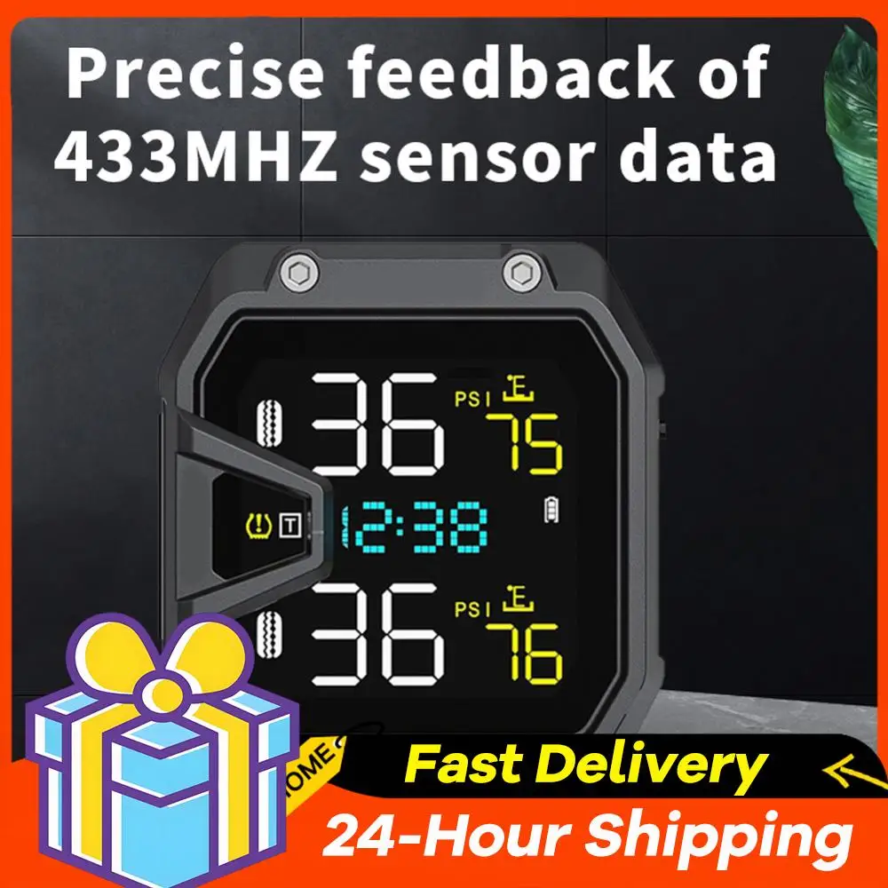 Sistema de alarma de monitoreo de presión de neumáticos de motocicleta con 2 sensores alarma de temperatura de presión de neumáticos de motocicleta accesorios de motocicleta