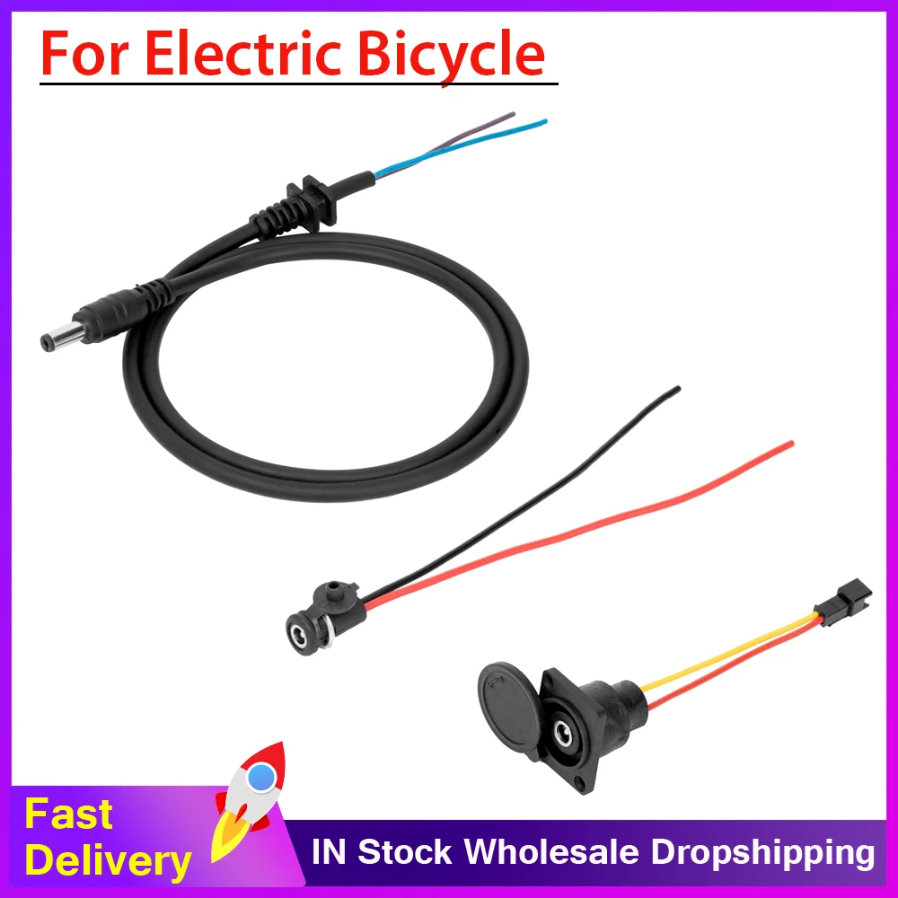 36V /48V Charging Head Lithium Battery Charger Electric Bicycle Output Line Round Male And Female Base DC2.1 / 2.5 Charger Plug