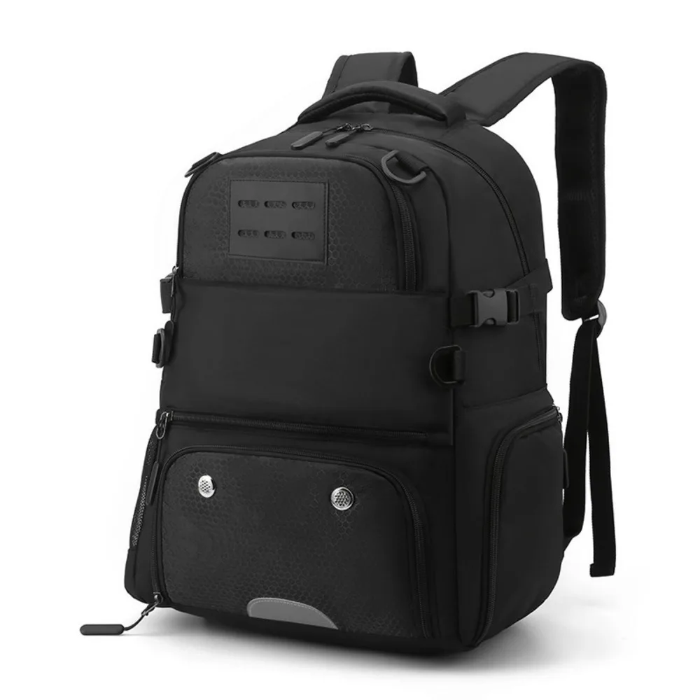 Large Capacity Sports Basketball Backpack Multi Pockets with Shoes Bag Soccer Bag Oxford Fabric Detachable Net