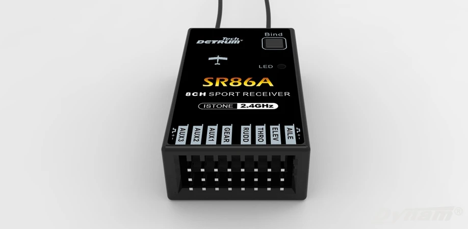 Detrum SR86A 8CH stabilizer safety algorithm system receiver W/6-axis MEMS gyro chipset for fly wing, V-tail airplanes 3D plane