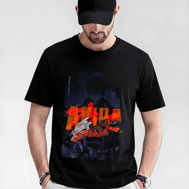

0325 Otomo Akira Anime T Shirt Cyberpunk Manga City explosion Graphic clothes cyber mecha Neo-Tokyo Streetwear All size tops