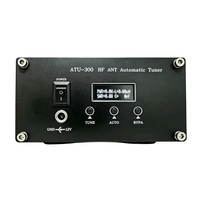 ATU-300W 1.8-54Mhz Shortwave Automatic Antenna Tuner HF ANT AutomaticTuner 0.91-Inch OLED Screen