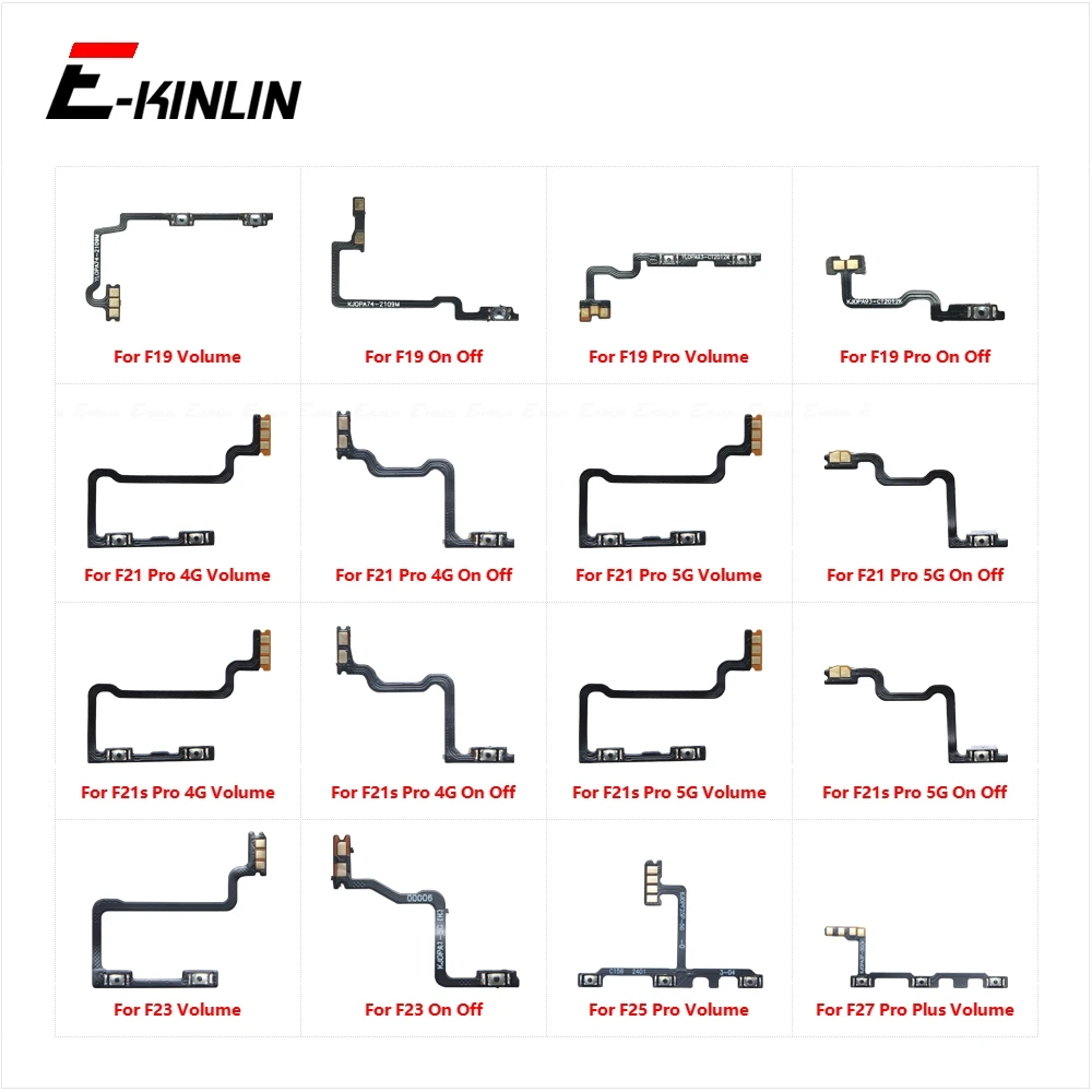 Switch Power ON OFF Key Mute Silent Volume Button Ribbon Flex Cable For OPPO F19 F21 F21s F23 F25 F27 Pro Plus 4G 5G Parts