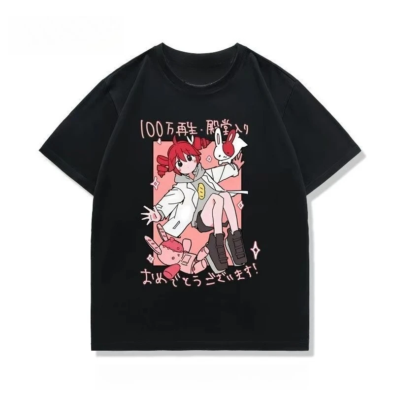 

y2k top oversized t shirt kasane teto graphic t shirts Short Sleeve T-shirt Cosplay Costume Casual Student Loose Tops Unisex