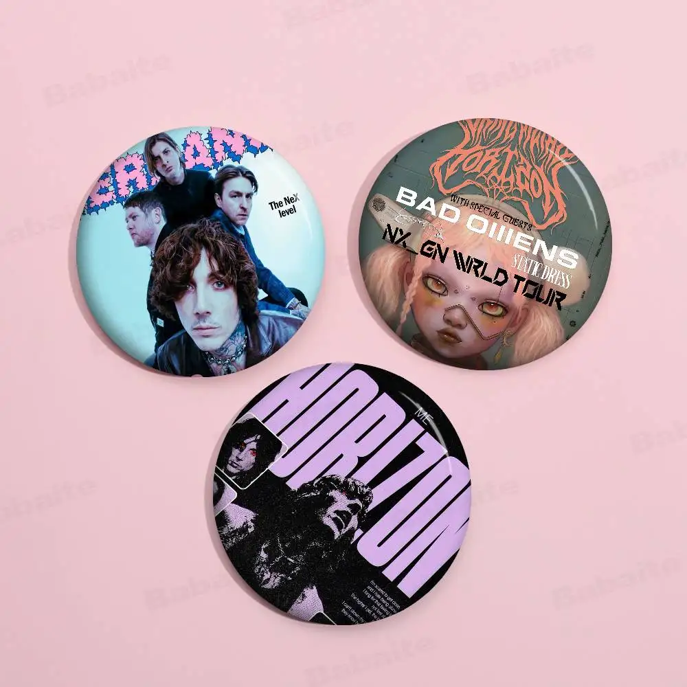 الفرقة B-Bring Me H-الأفق 32/44/58 مللي متر دبابيس الكرتون المستديرة دبابيس اليدوية لحقيبة الظهر مجوهرات اكسسوارات هدايا الإبداعية #2