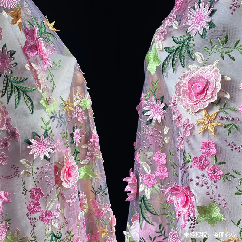 

Цветы Блум в саду Красочные цветы Сетчатая пряжа, Ткань для вышивания Cheongsam, Платье для тостов, Платье, Ткань для вышивания