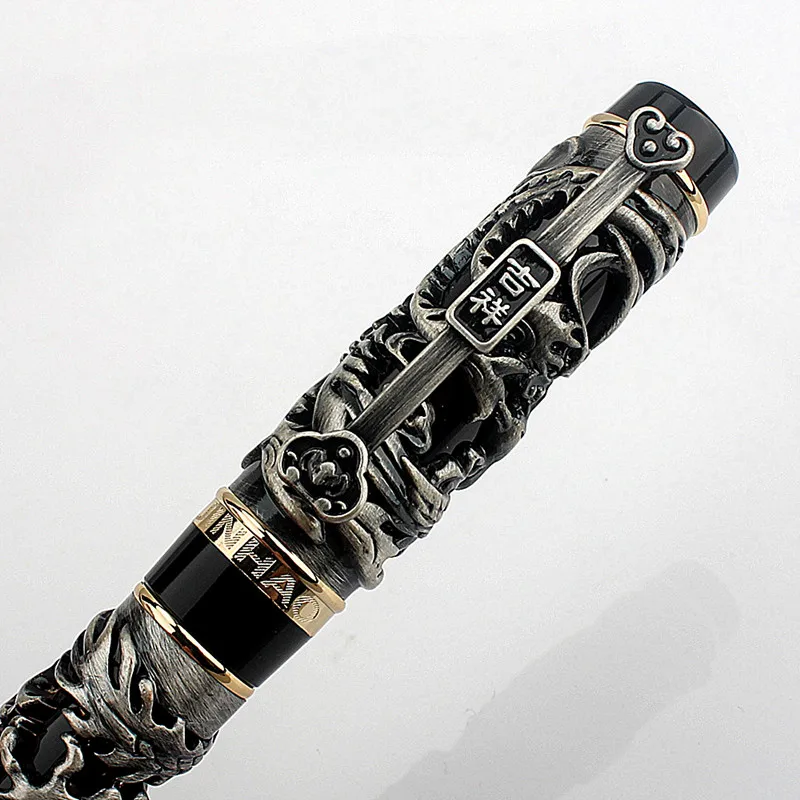 Luxury BRAND Jinhao Dragon Phoenix Fountain Pen Writing Ink Pens M Nib Advanced Craft Writing Pen School Teacher Gift