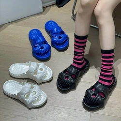 Funny Skull Slippers 2023 New Arrivals Couples Casual Flats Slides Women Home Fashion Flip Flops Lady Comfort Summer Beach Shoes