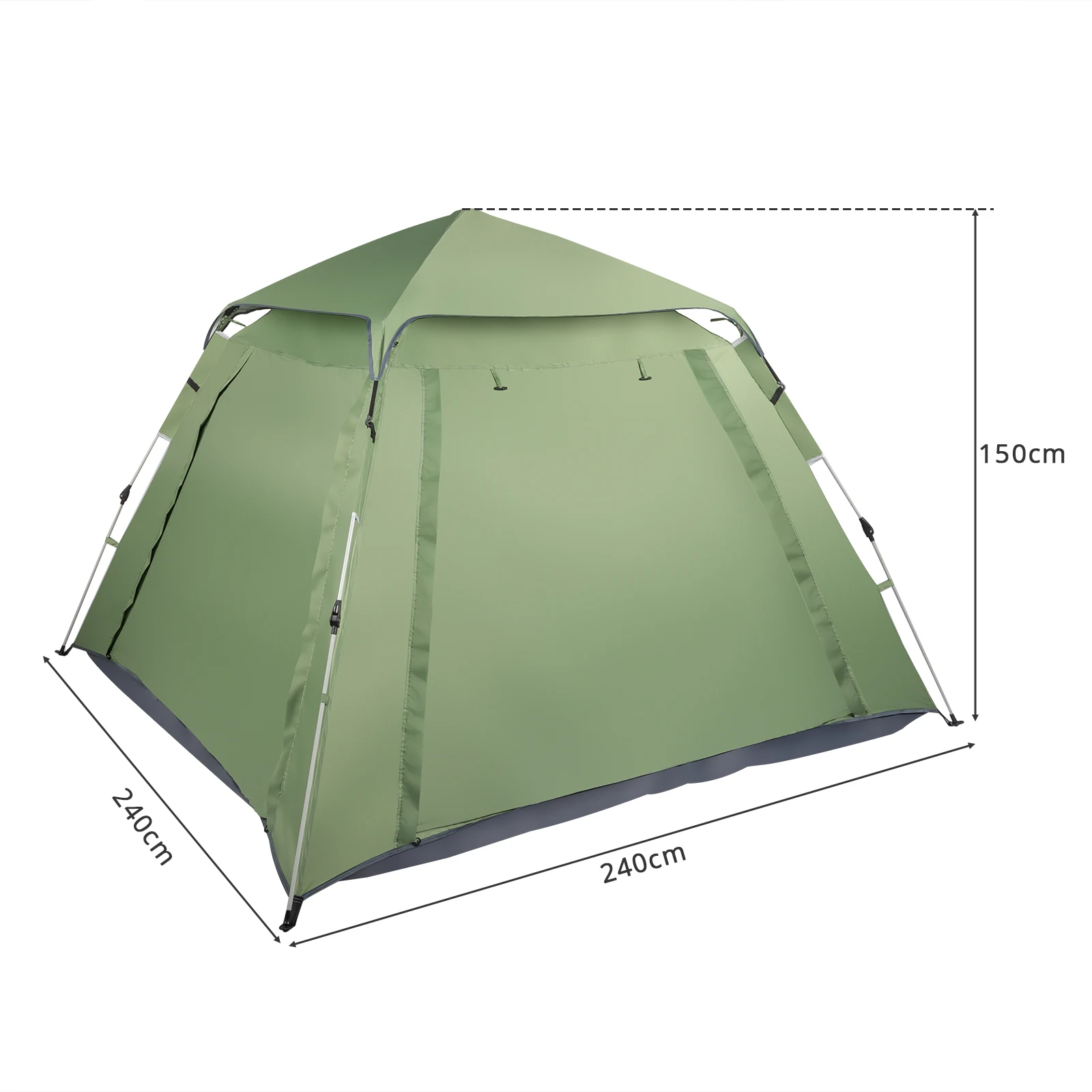 4 Person Camping Tent, Waterproof & Sunproof Canopy Stargazing Tent, Easy Set Up Family Tent for Outdoor Beach, Camping, Hiking