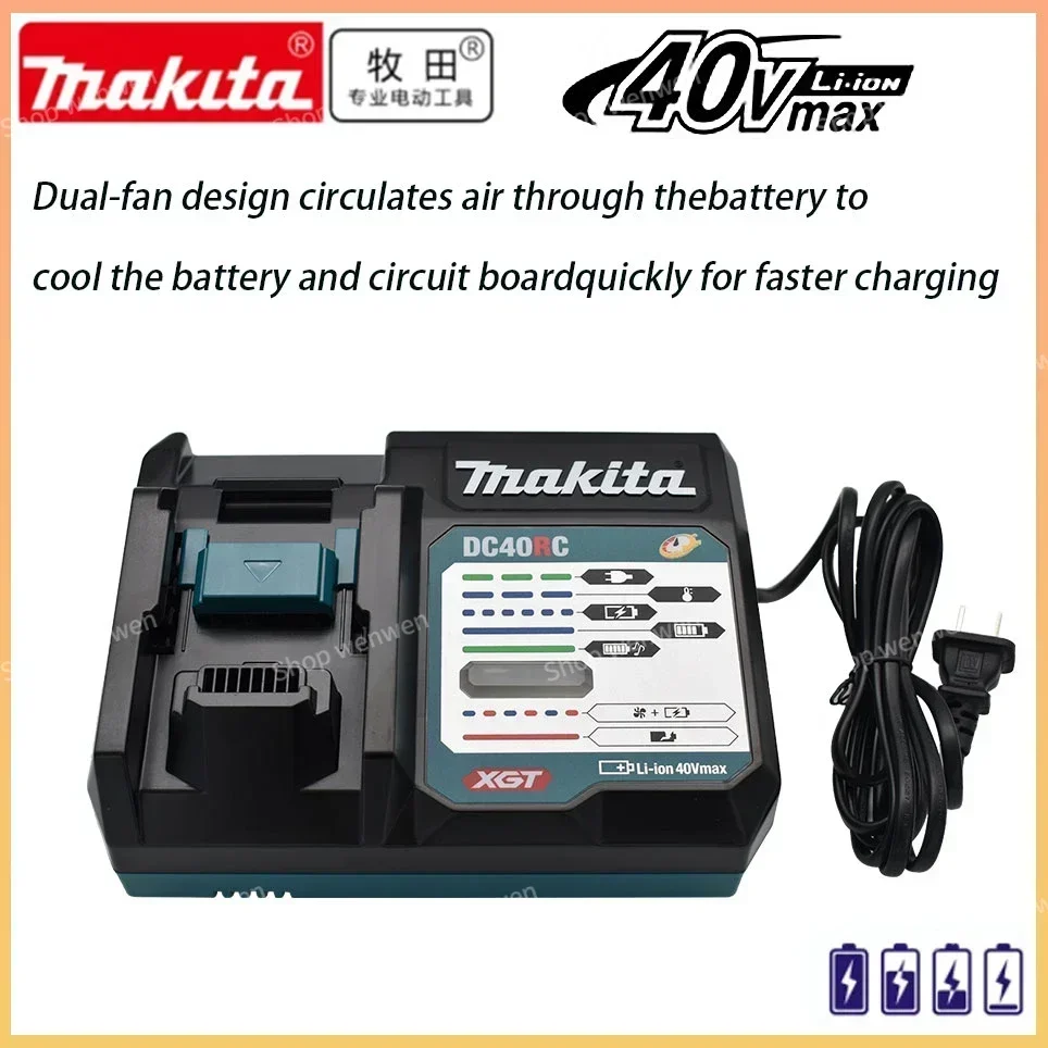 

Makita DC40RA 40V Max XGT Rapid Optimum Charger Digital Display Original 40V Lithium Battery Charger Dual Fan Design