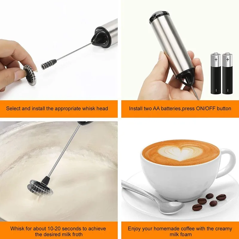 Handheld Electric Milk Frother Whisk Egg Beater  Coffee Blender Household Milk Shaker Mixer Whisk Tools  Kitchen Items