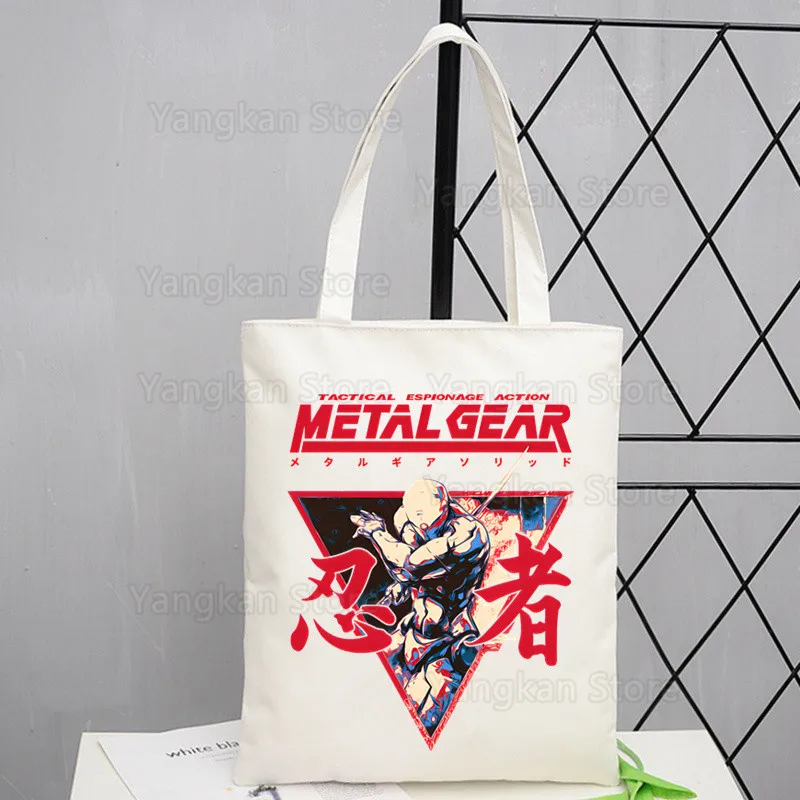 

Холщовая сумка на плечо Metal Gear Solid MGS, сумка на заказ, повседневная большая сумка, большая вместительная многоразовая сумка для покупок