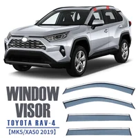 Protectores de lluvia con tiras cromadas para TOYOTA RAV4 XA50 2019-2024, visera de ventana, deflectores de viento, visera de puerta, parasoles de ventilación