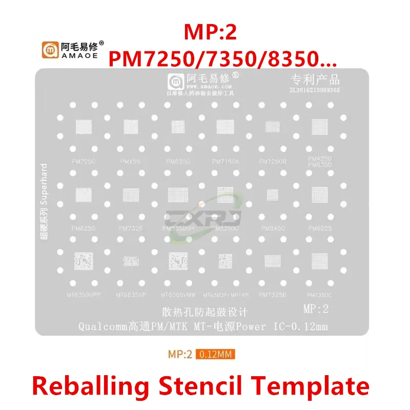 AMAOE BGA Reballing Stencil for MTK Qualcomm MT PM Power IC MT6356W MT6357CRV MT6359VKP MT6176V MT6328V MT6351V MT6358wv PM8450