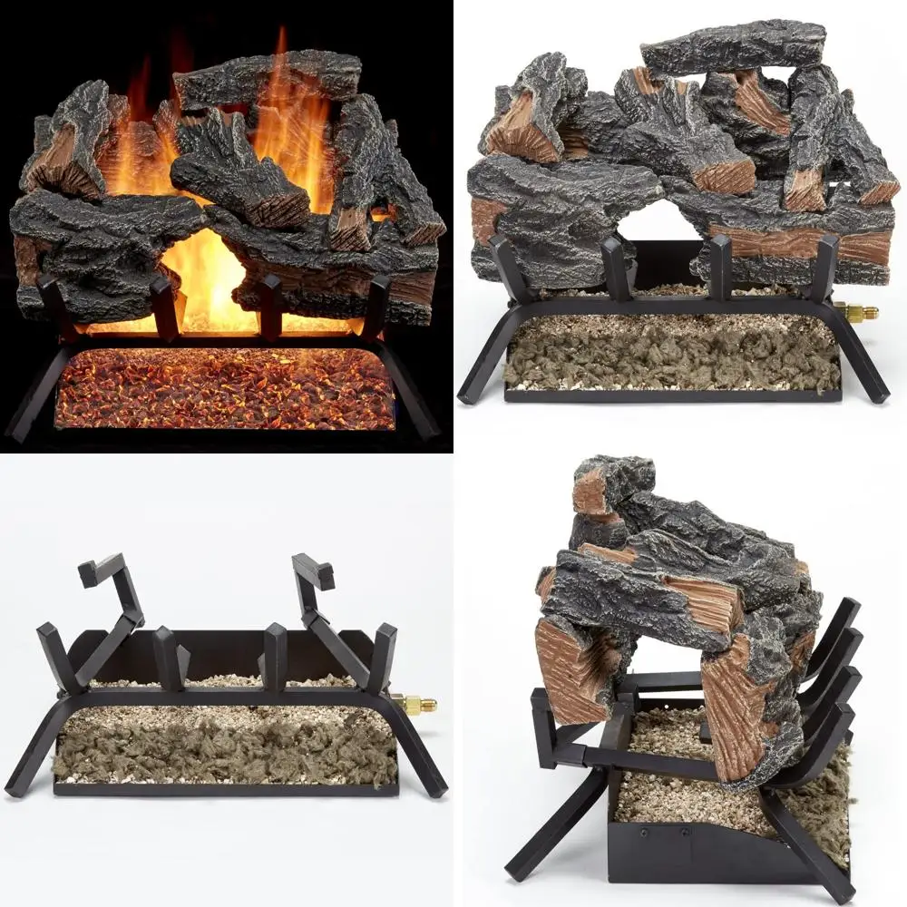 

Natural Gas Vented Fireplace with Match Light, 45,000 BTU, Warms 1650 Sq. Ft., Colorado Split Wood Look
