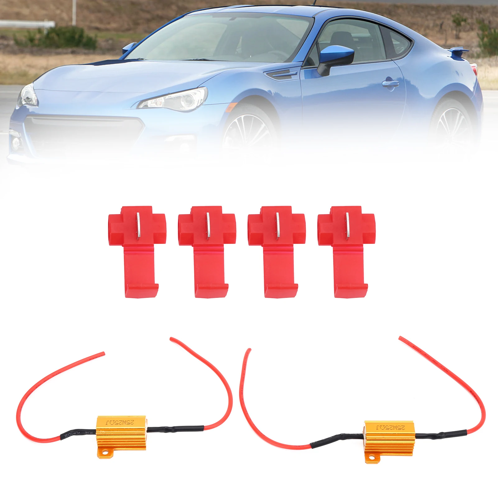 

2pcs 25W LED Decoder 25Ω Load Resistor Warning Blinker Error Free Canceller for Car Headlight DRL
