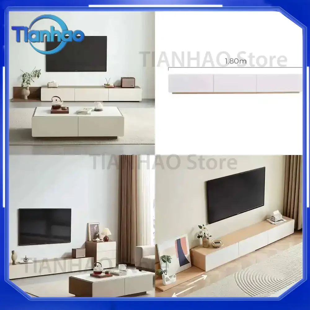 Minimalist Premium TV Stand for Modern Living Room White Unique Glamour Trendy TV Cabinet Simple Luxury Mueble Organizador