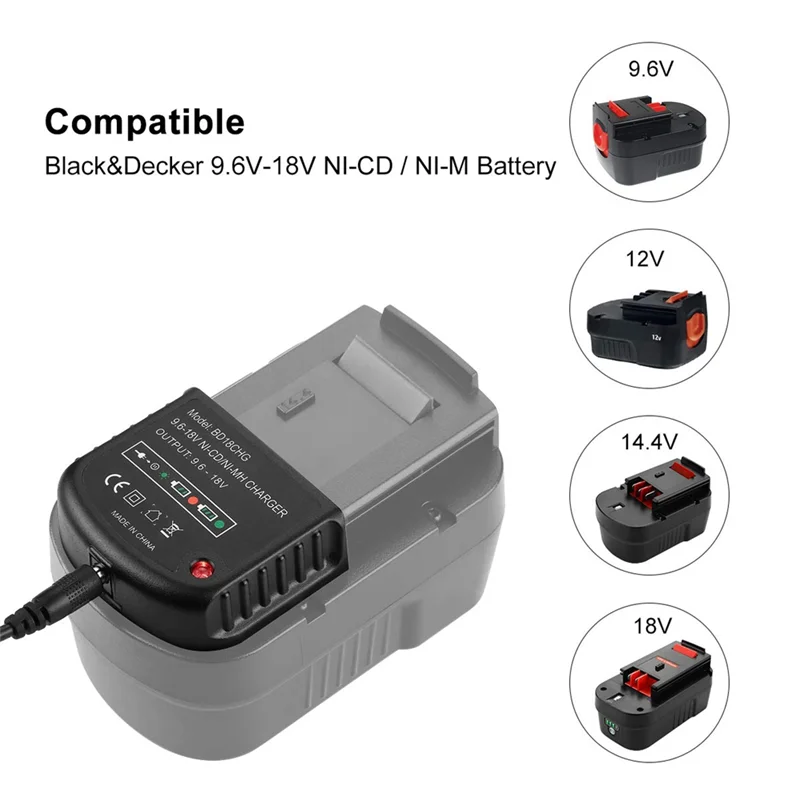 ABGI-2X 9.6V-18V Multi-Volt Battery Charger For  Ni-Cd Ni-Mh Battery Hpb18 Hpb18-Ope Hpb12 Hpb14 Fs120bx US Plug