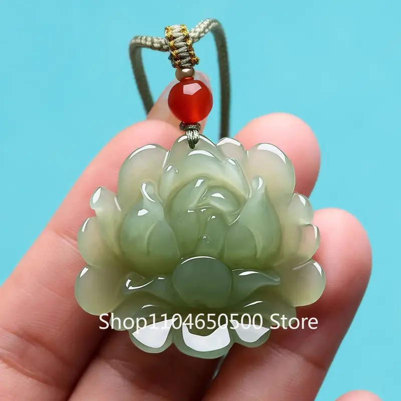 

Hetian Jade Lotus Pendant Lotus Jade Pendant Jade Necklace