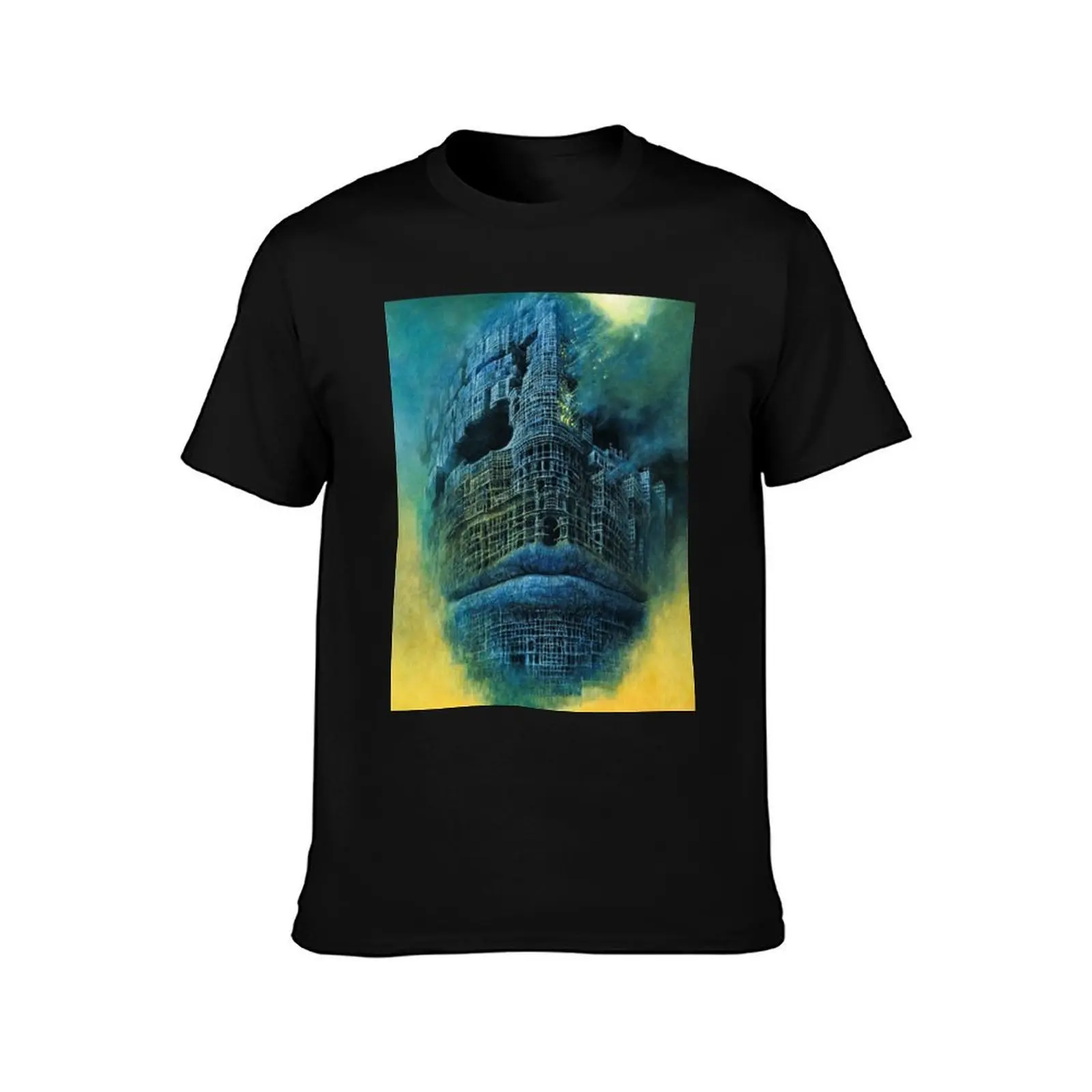 Untitled , by Zdzis?aw Beksiński T-Shirt, Vintage Retro Graphic Tee, Unisex Summer Casual Streetwear Top