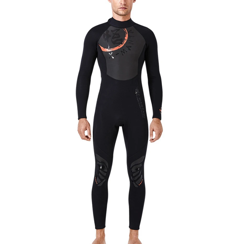 3MM Wetsuits Chinese Characters Diving Suit Surf Suit  Men’s black 3XL