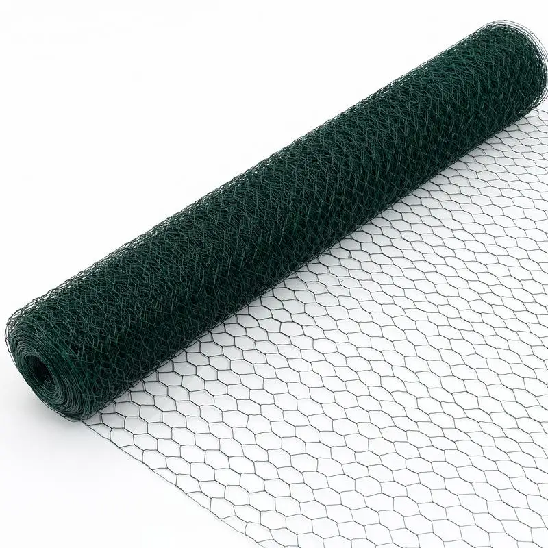 

60M Large Galv Hexagon Floral Green Chicken Wire, Rustproof Poultry Netting for Garden & Large Coop Fencing
