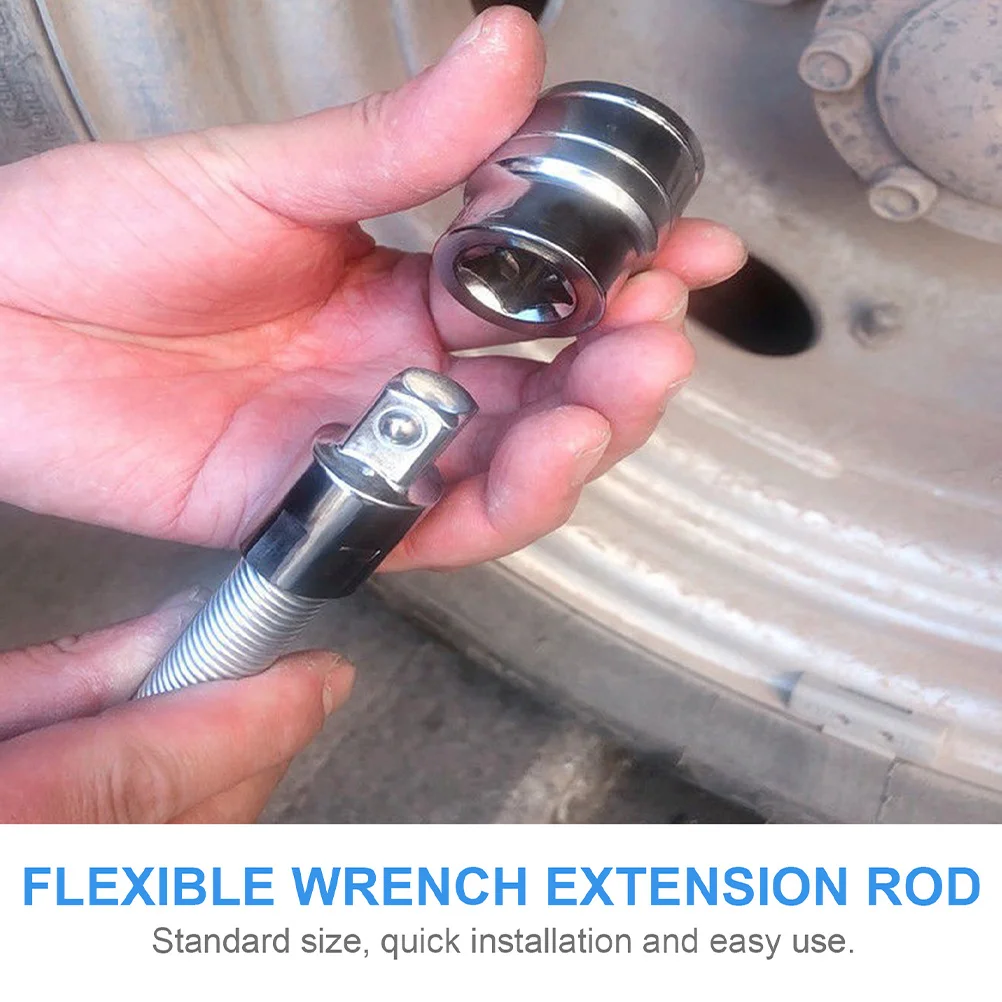 

Universal Flexible Ratchet Extension Bar 3/8 Socket Wrench Drive Head For Car Repair Tools Wrench Extender Rod