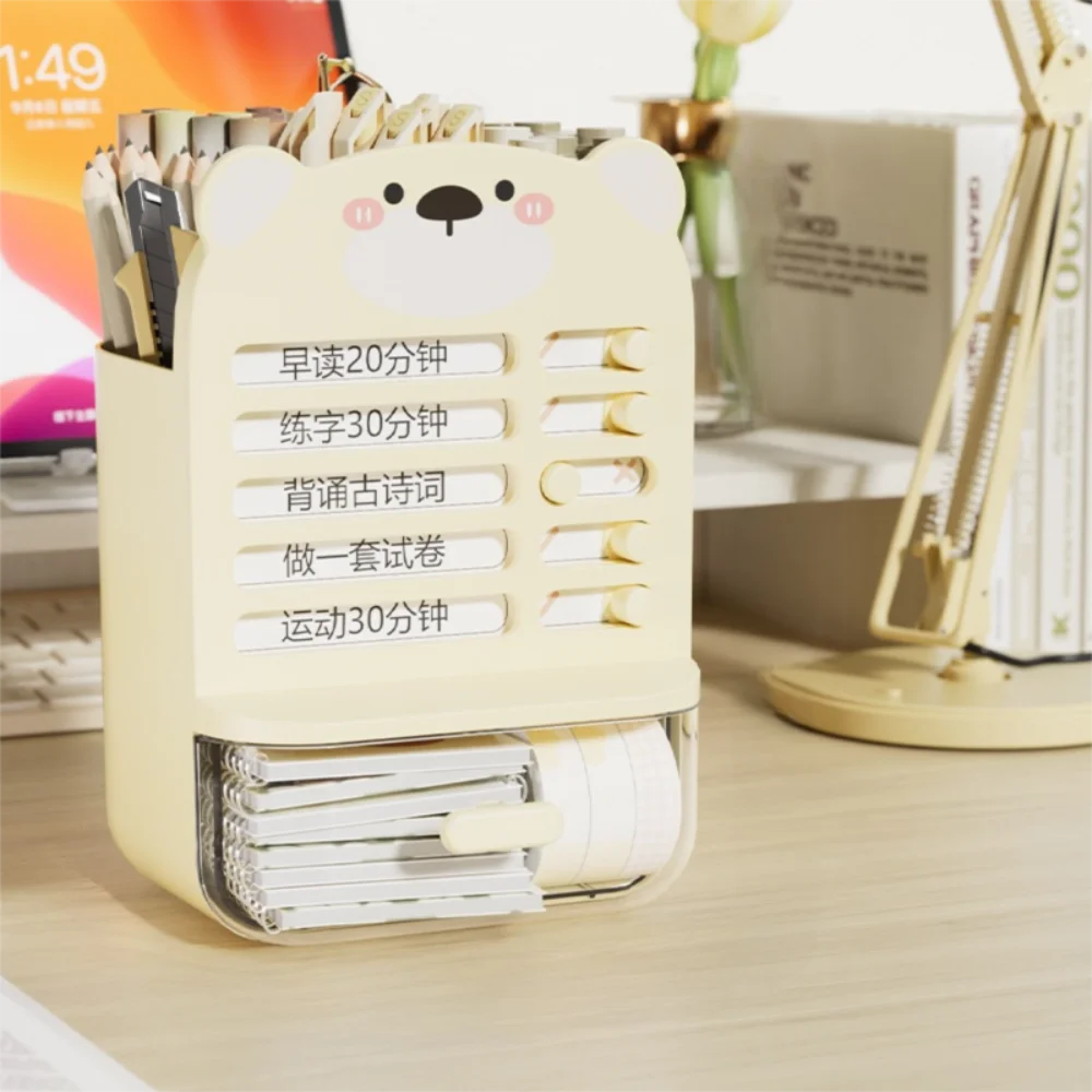 Large-capacity Self-discipline Pen Holder Clear Drawer To Do List Desktop Organizer Multi-functional Fashion Student Storage Box