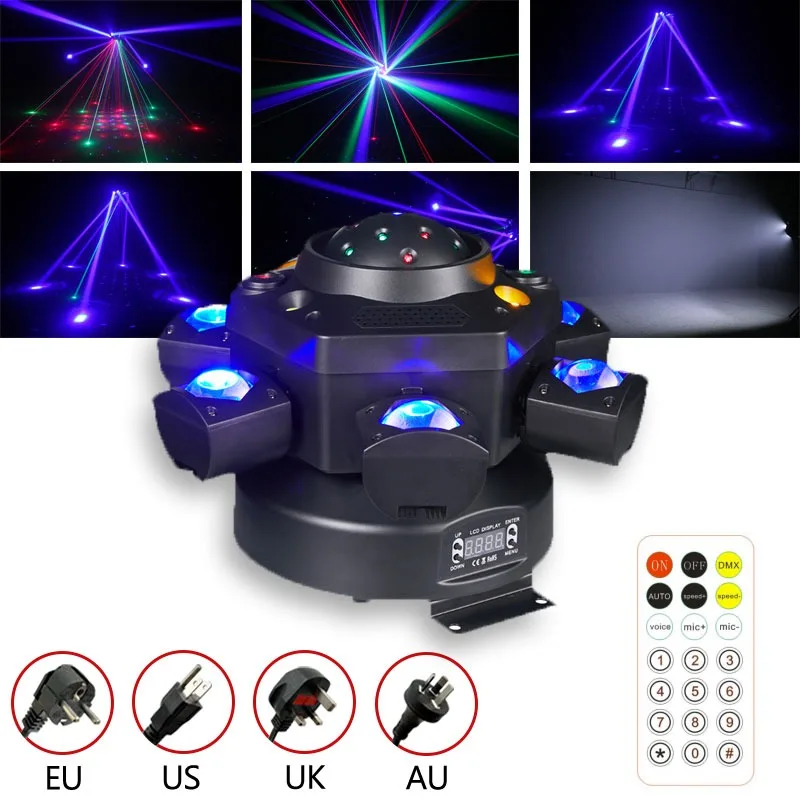 120W Laser Strobe Stage Light DMX512 RGBW RGB 21Channel Auto Sound Activated Master Slave Professional Party Stage Lighting
