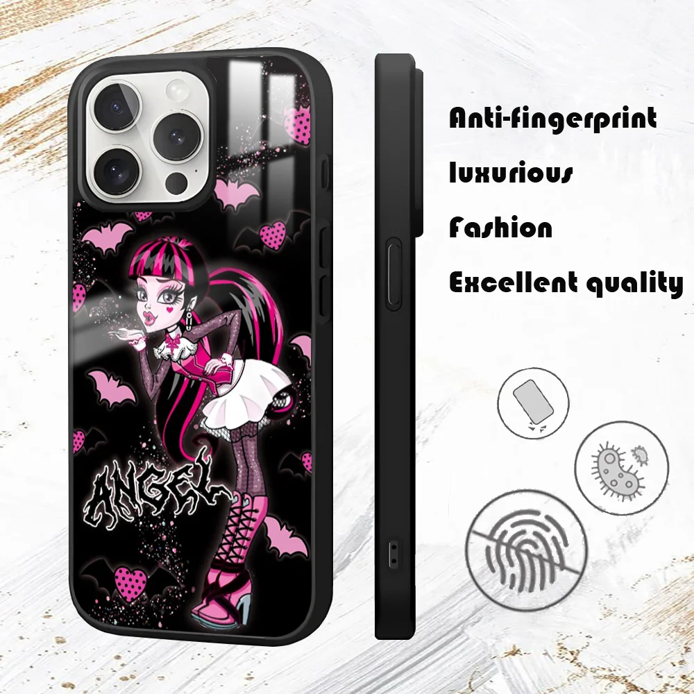 M-Monster Cartoon High Phone Case For iPhone 16 15 14 13 12 11 Pro Max Plus Mini PC Mirror Fashion  phone case