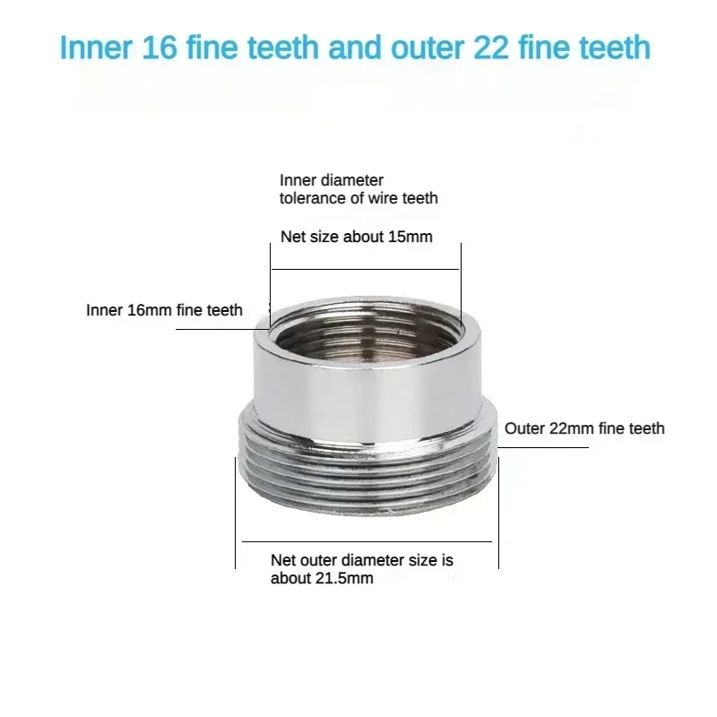 Faucet Adapter 22 Turn 16 18 20 22 24 26 28 30 32mm Internal and External Fine Tooth Faucet Conversion Thread Accessories