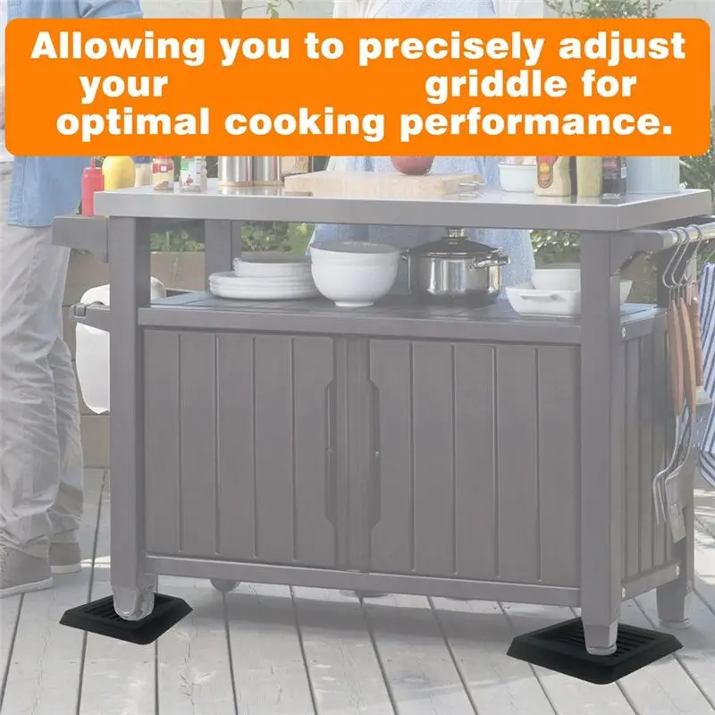 ABUN Griddle Leveling Shims Kit 4 Pcs, BBQ Grill Accessories, Universal Wheel Fixed Pads for Furniture, Non-Slip Chair