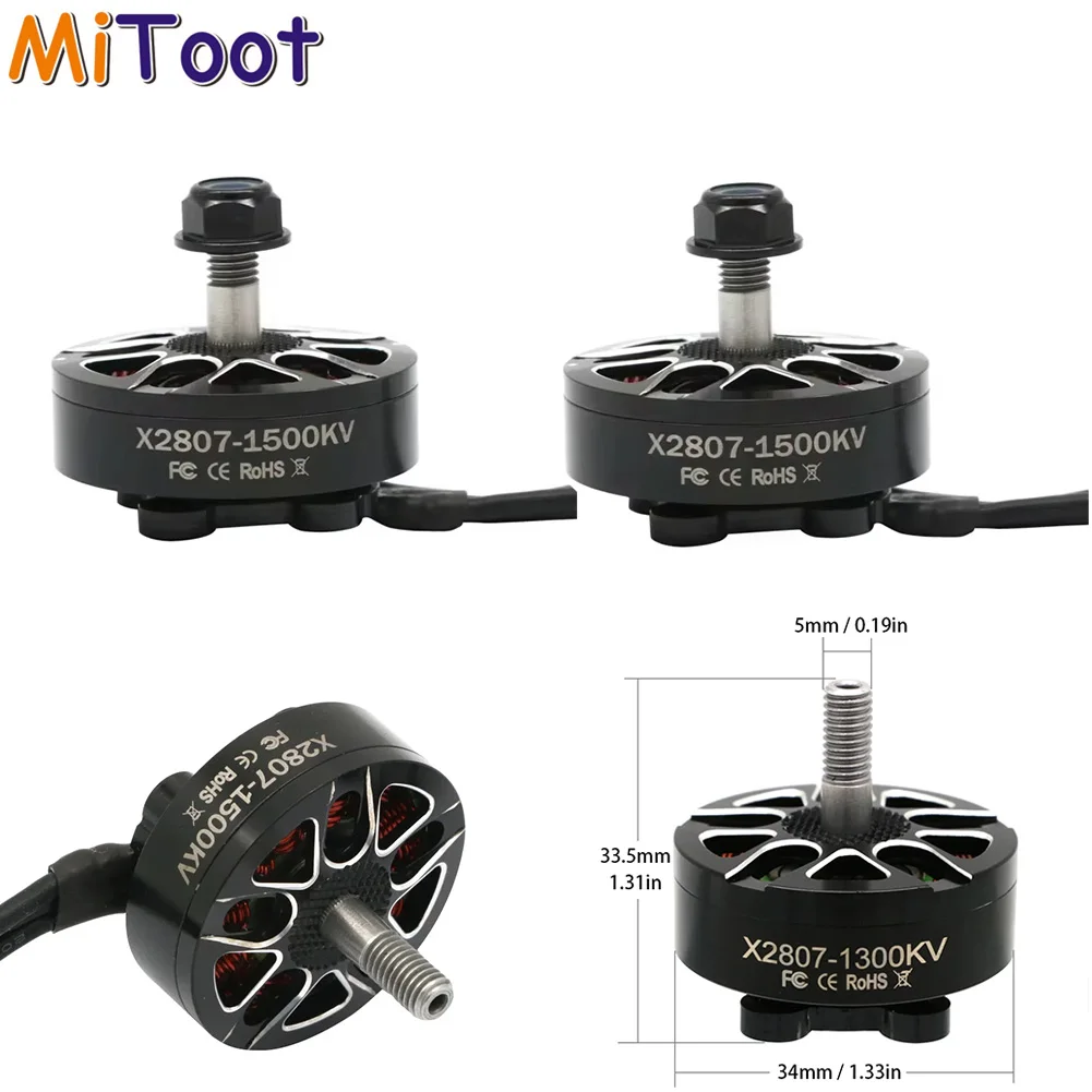 4pcs/lot Uangel X2807 2807 Motor 1300KV 4S 1500KV 1700KV 6S Brushless Motor for FPV  7inch  LR7 Drones DIY Parts