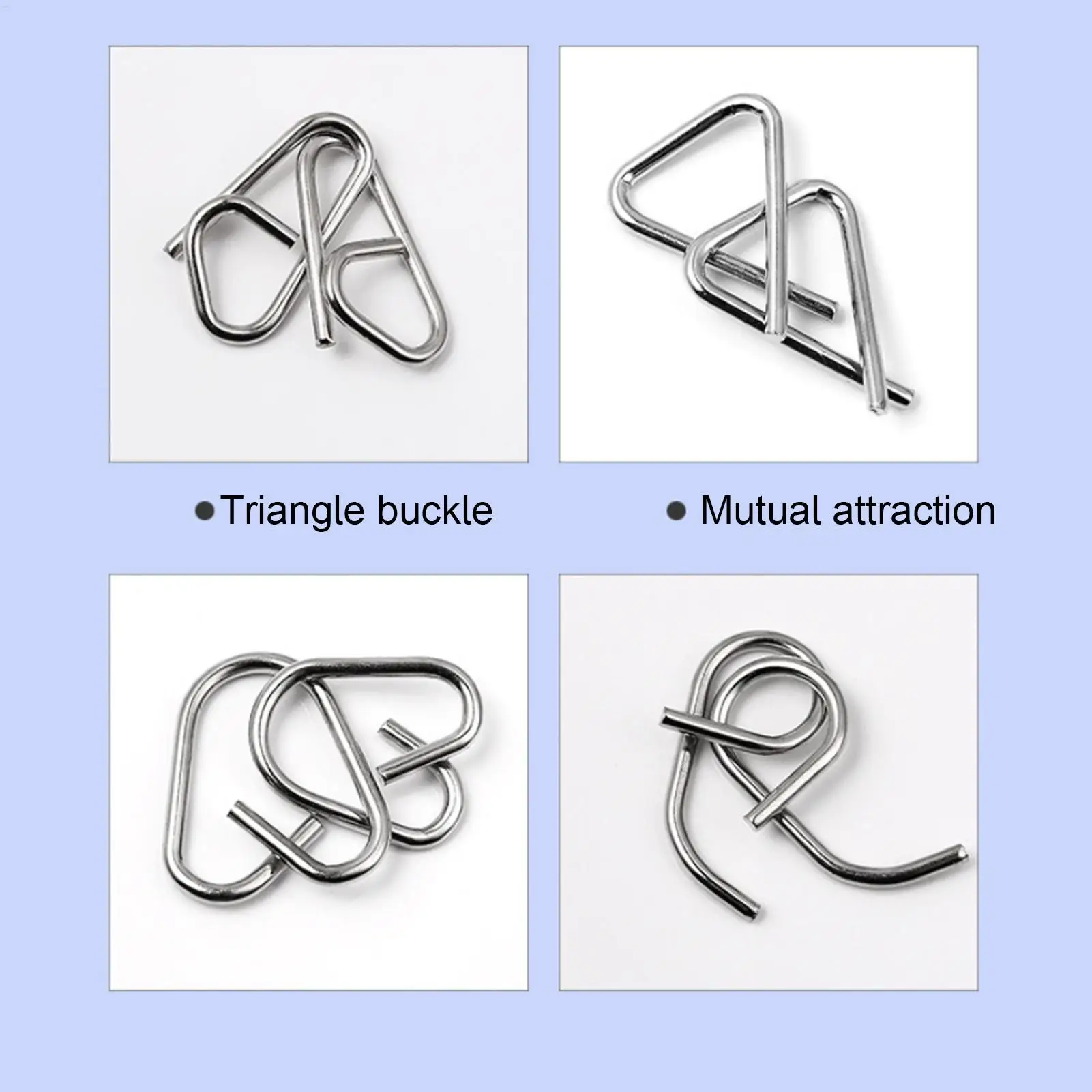 금속 퍼즐 두뇌 티저 논리 훈련 지능 장난감 지능 테스트 두뇌 티저 가정 사무실용 금속 퍼즐