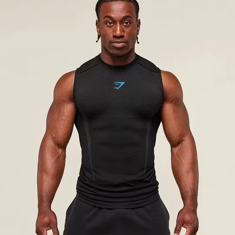 GYM SHARK ONYX 5.0 Men's Sports Tank Top, Adjustable Stretch Outdoor Running, Indoor Fitness T-shirt, Available in Multiple Colo