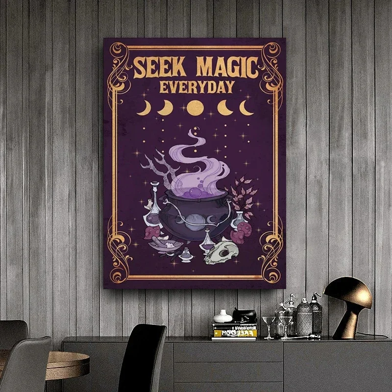 Modern Classic Vintage Wall Art Halloween Witch HD Canvas Painting Poster Prints Home Bedroom Living Room Decoration Gifts