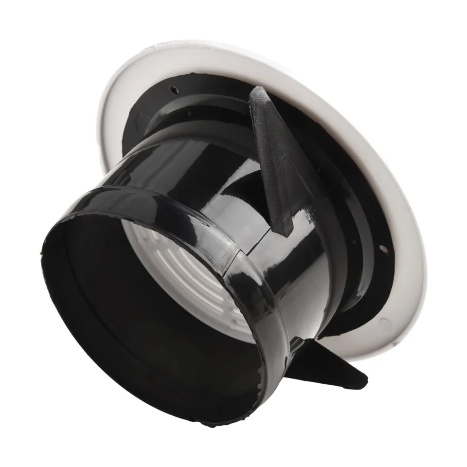 Adjustable ABS Round Ventilation Grille – 125mm Ceiling Vent Cover, Rotary Louver Duct Outlet, Black, Removable Panels, Easy Install For Bathroom/Office Exhaust