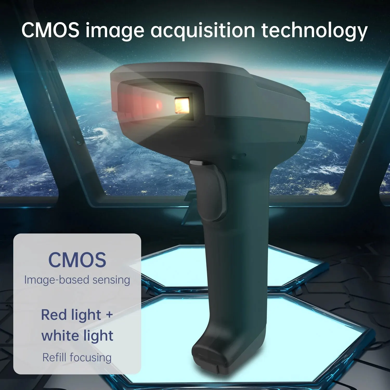 Deli-Wireless Handheld Barcode Scanner Reader, QR, 1D, Código 2D, USB, Automático, Contínuo, Portátil, ES221