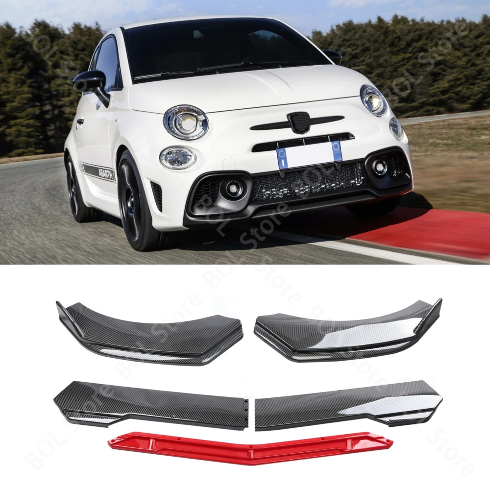 Alerones de labio de barbilla para parachoques delantero de coche, Kits de carrocería Abarth para Fiat 500 595, cubierta protectora de difusor de falda divisora