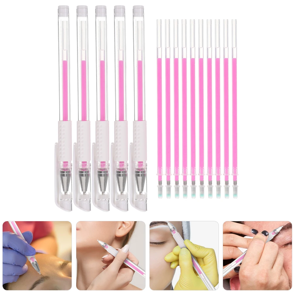 1 مجموعة مقاوم للماء قلم تحديد الجمال للبشرة الوشم تحديد المواقع الاستنسل أقلام تحديد الجسم الدائم الحاجب بطانة أداة رسم الوجه