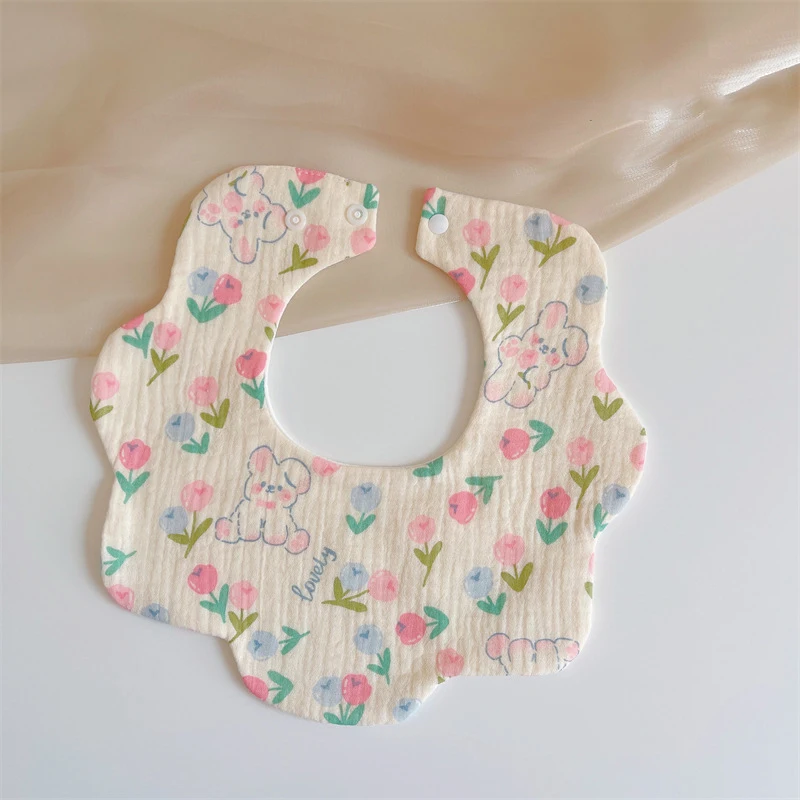 Summer Baby Cotton Gauze Waterproof Bibs Soft Cartoon Infant Bib Burp Cloths Bandana Scarf for Boy Girl Feeding Saliva Towel New