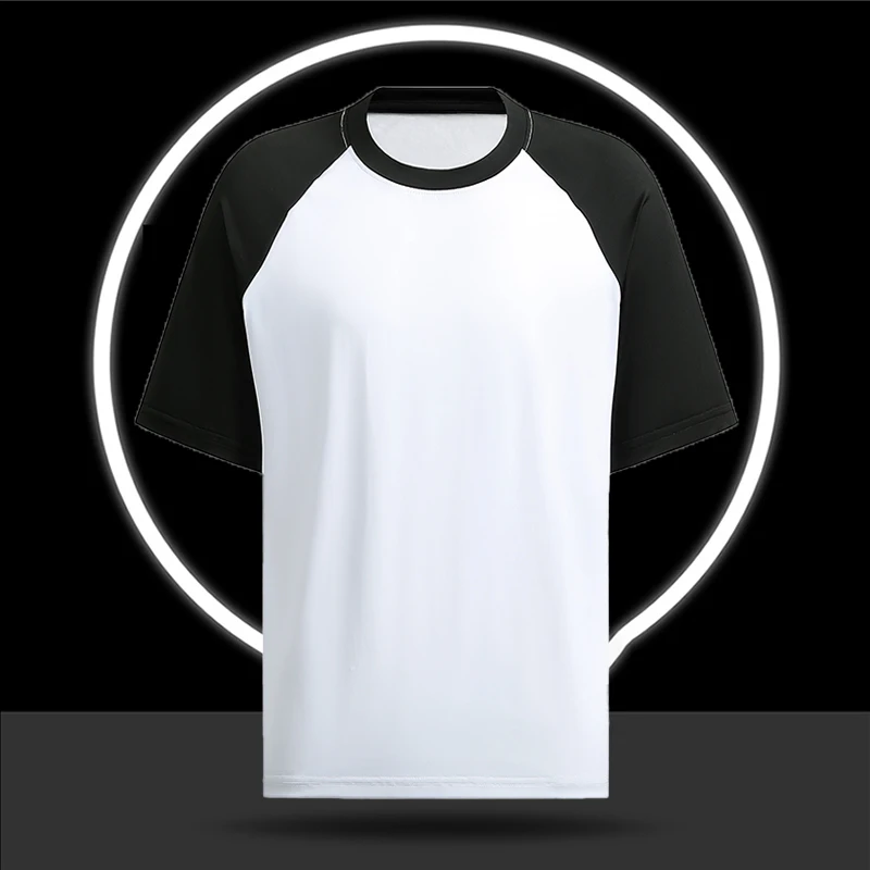 

Youth Summer Comfortable Ultra-thin Breathable Short Sleeved Pants Set Outdoor Leisure Ice Silk Splicing Short Sleeved T-shirt