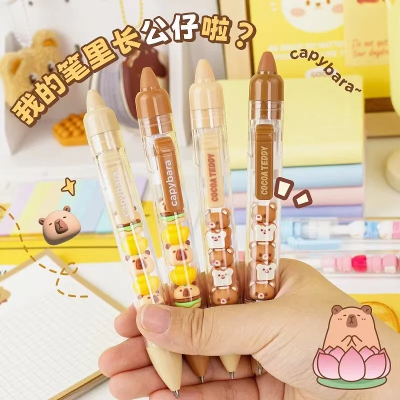 Aesthetic Kawaii stationery items back to school acsesories gel pens Ballpoint pens cute bear capybara erasable pen Elegant pens