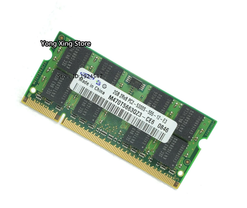 Lifetime warranty DDR2 2GB 667MHz PC2-5300S Original authentic ddr 2 2G notebook memory Laptop RAM 200PIN SODIMM