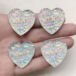 Super bright Pattern Heart AB color Resin Rhinestone Flat back diy Jewelry Gift Decoration Crystal scrapbook decoration10pcs/lot