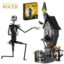 MOCER Ideas Halloween Skeleton Figures Ghost House Movie Nightmareal Before Christmas Pumpkin King Building Blocks Kid Toys Gift